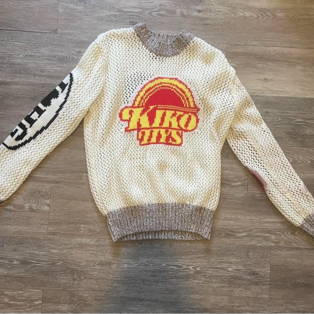 Hysteric Glamour x Kiko Kostadinov Cream and Red Knit Sweater